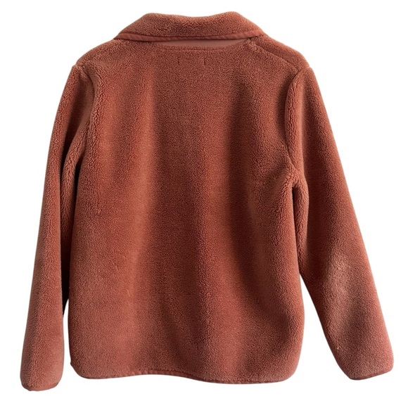 Madewell Dusty Pink Sherpa Pullover Quarter Zip Pullover Zip Pockets Size Small - Picture 10 of 15